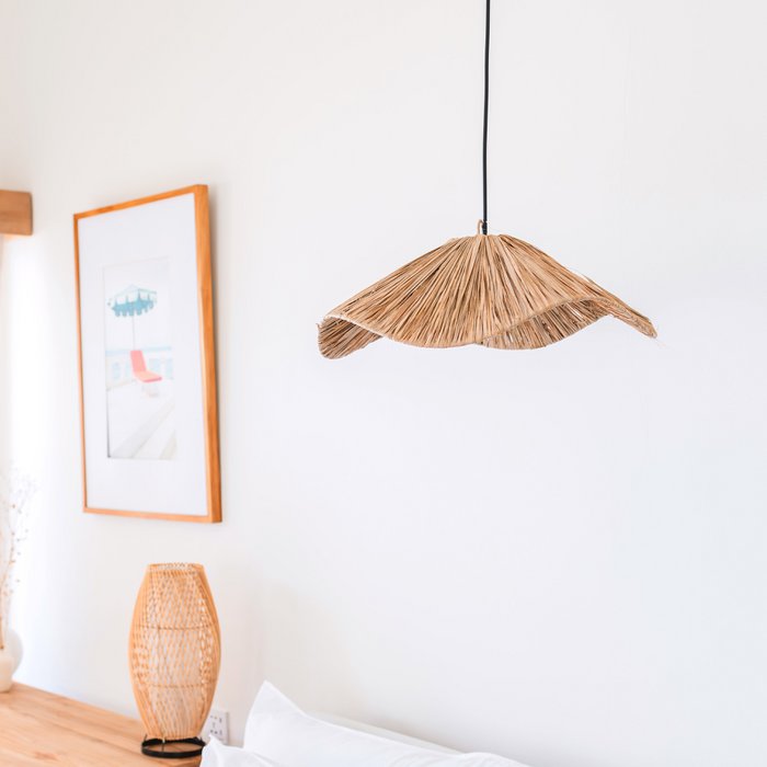 Boho lampenkap Tampah (Ø 53 cm)-Hanglampen-Soeji-Ik Hout ervan.