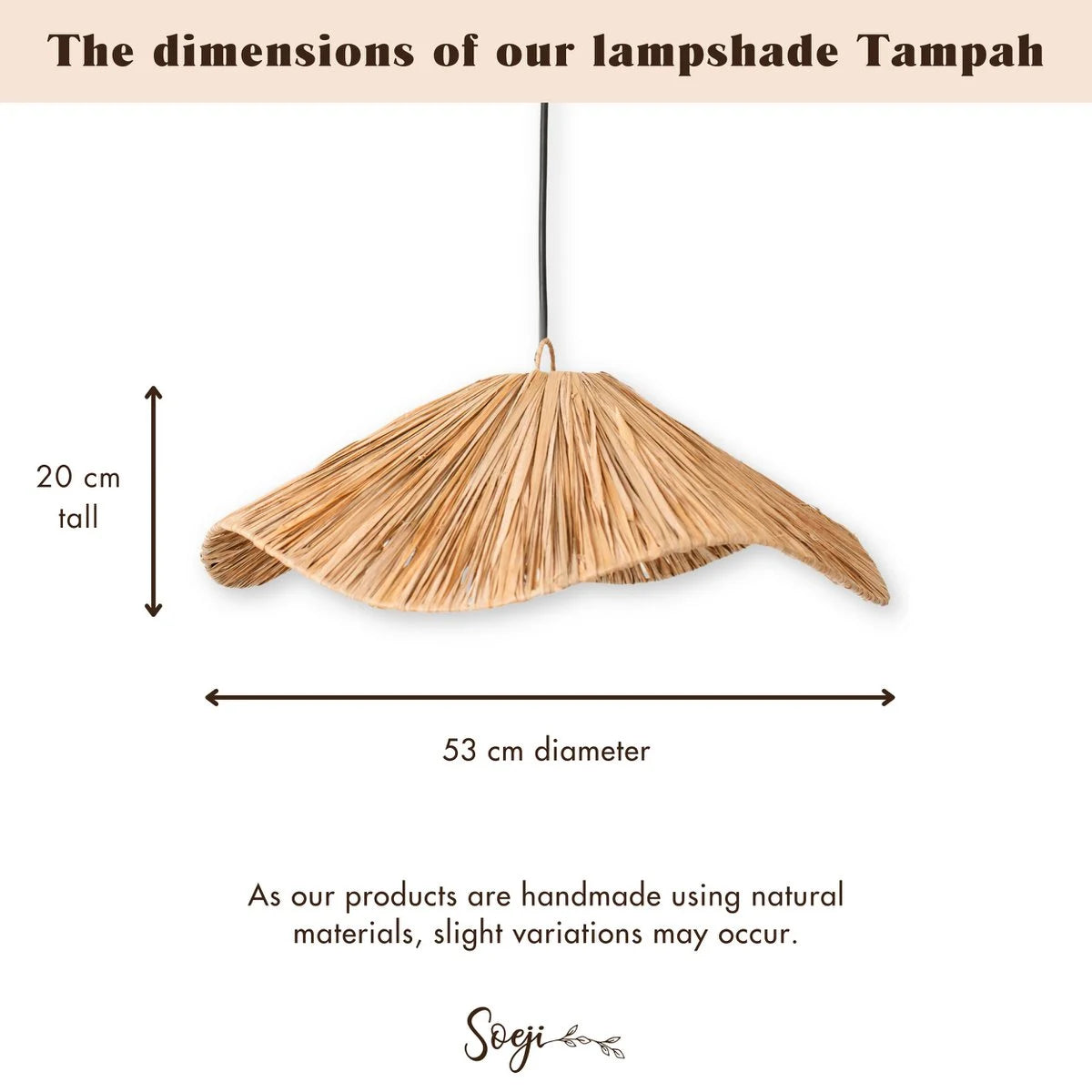 Boho lampenkap Tampah (Ø 53 cm)-Hanglampen-Soeji-Ik Hout ervan.