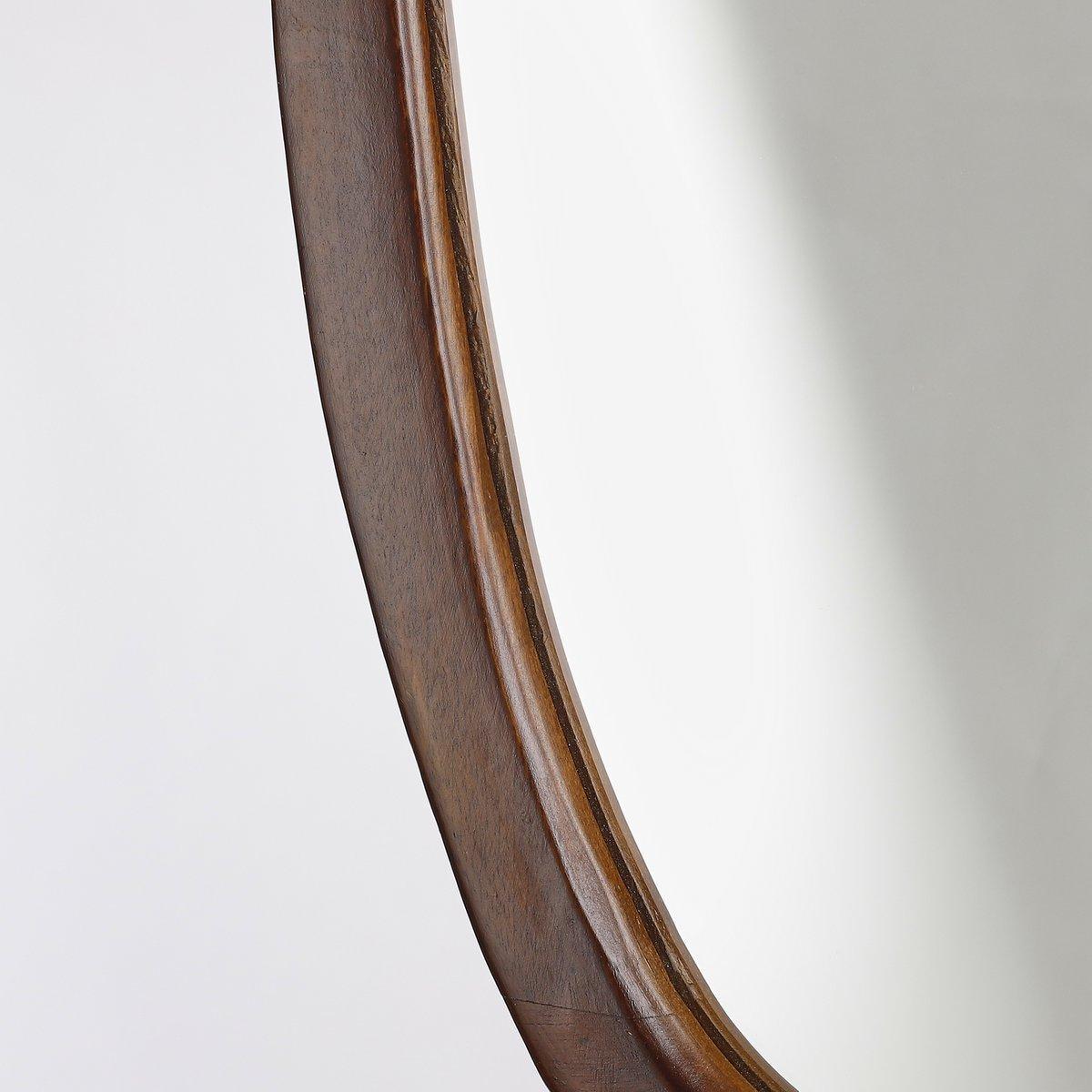 Bosco Wandspiegel - L35 x B50 cm - Mangohout - Donkerbruin-ovalen spiegels-Mica Decorations-Ik Hout ervan.