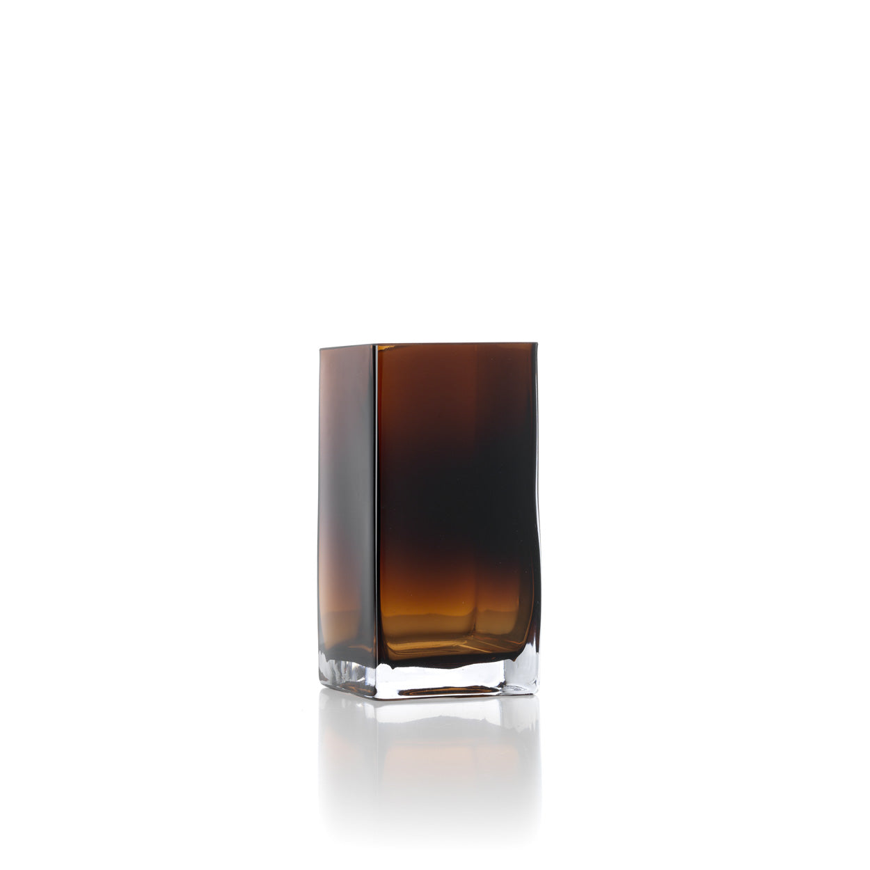 De amber kubusvormige vaas - amber - S