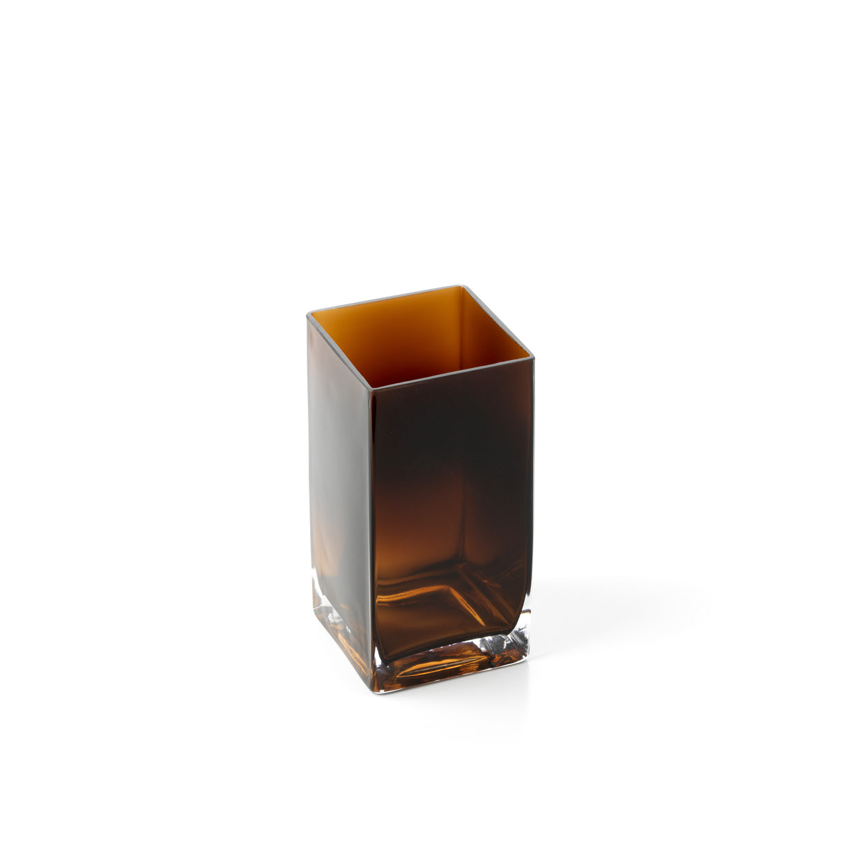 De amber kubusvormige vaas - amber - S