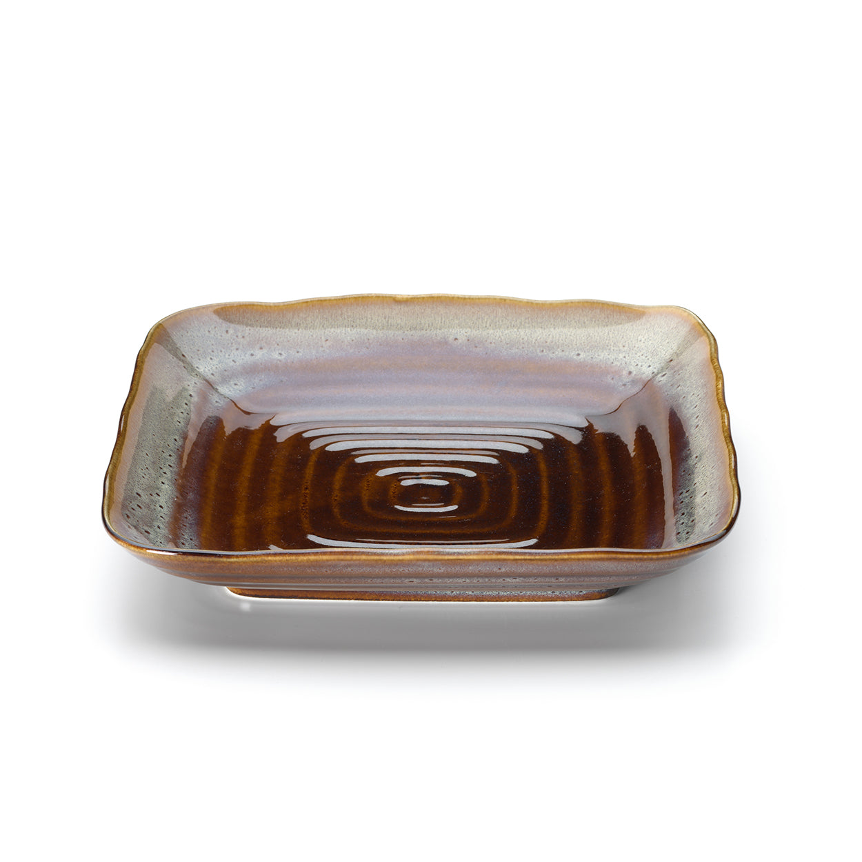 Gerookte Horizon vierkant bord - bruin-grijs - M