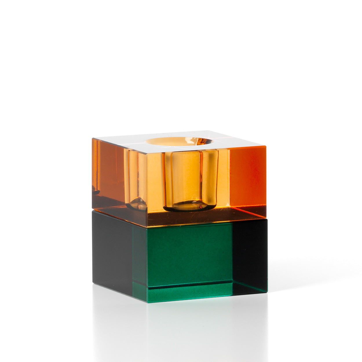 De Gem Blocks-kaarsenhouder - groen amber