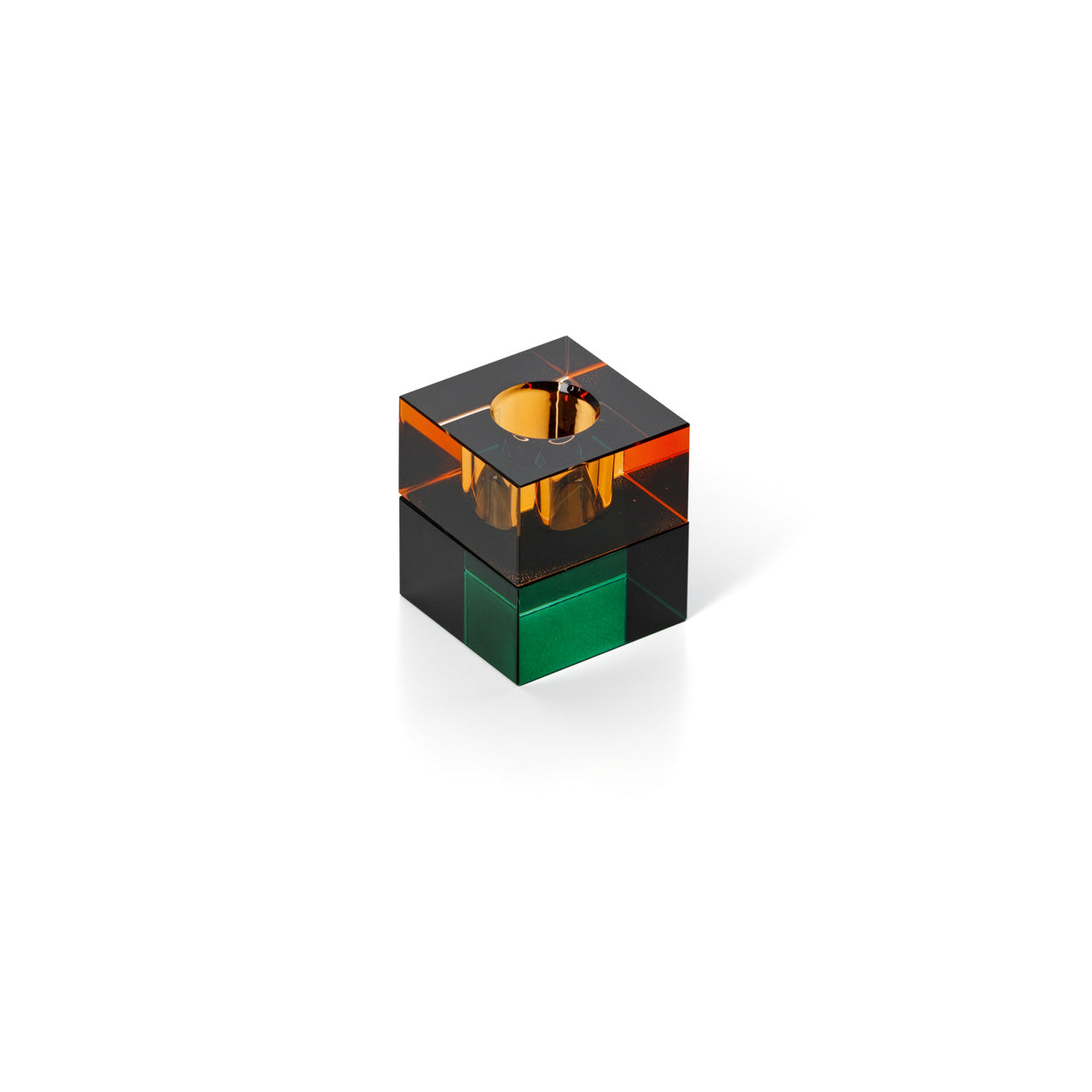De Gem Blocks-kaarsenhouder - groen amber