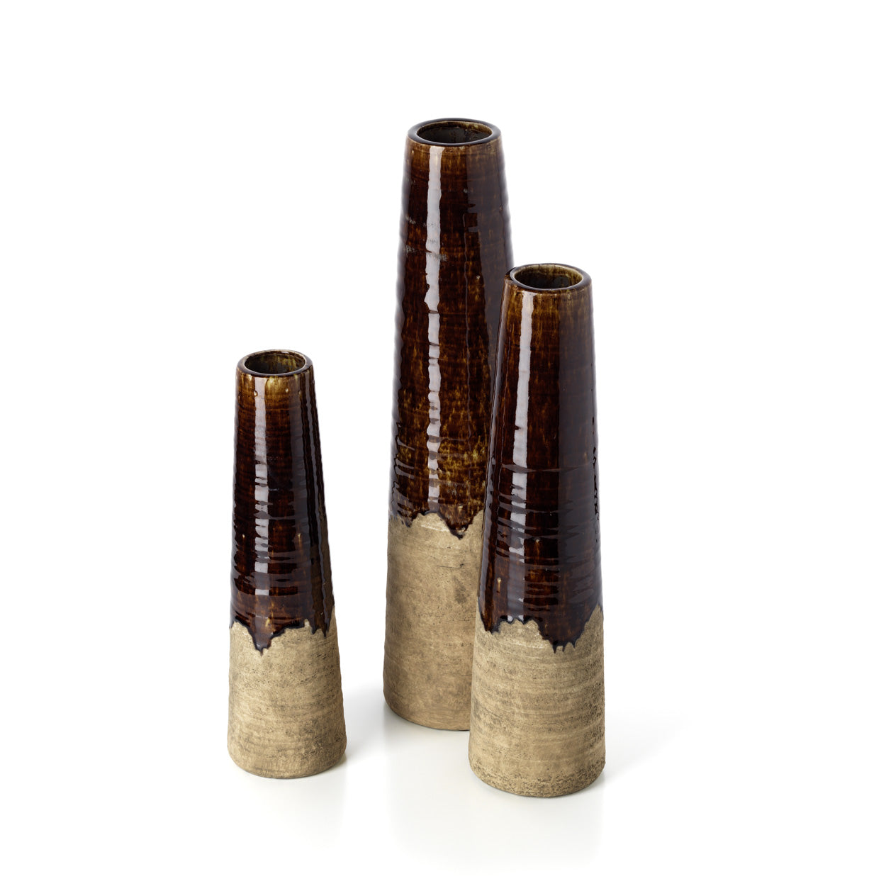 De Amber-kegelvaas - betonbruin - M