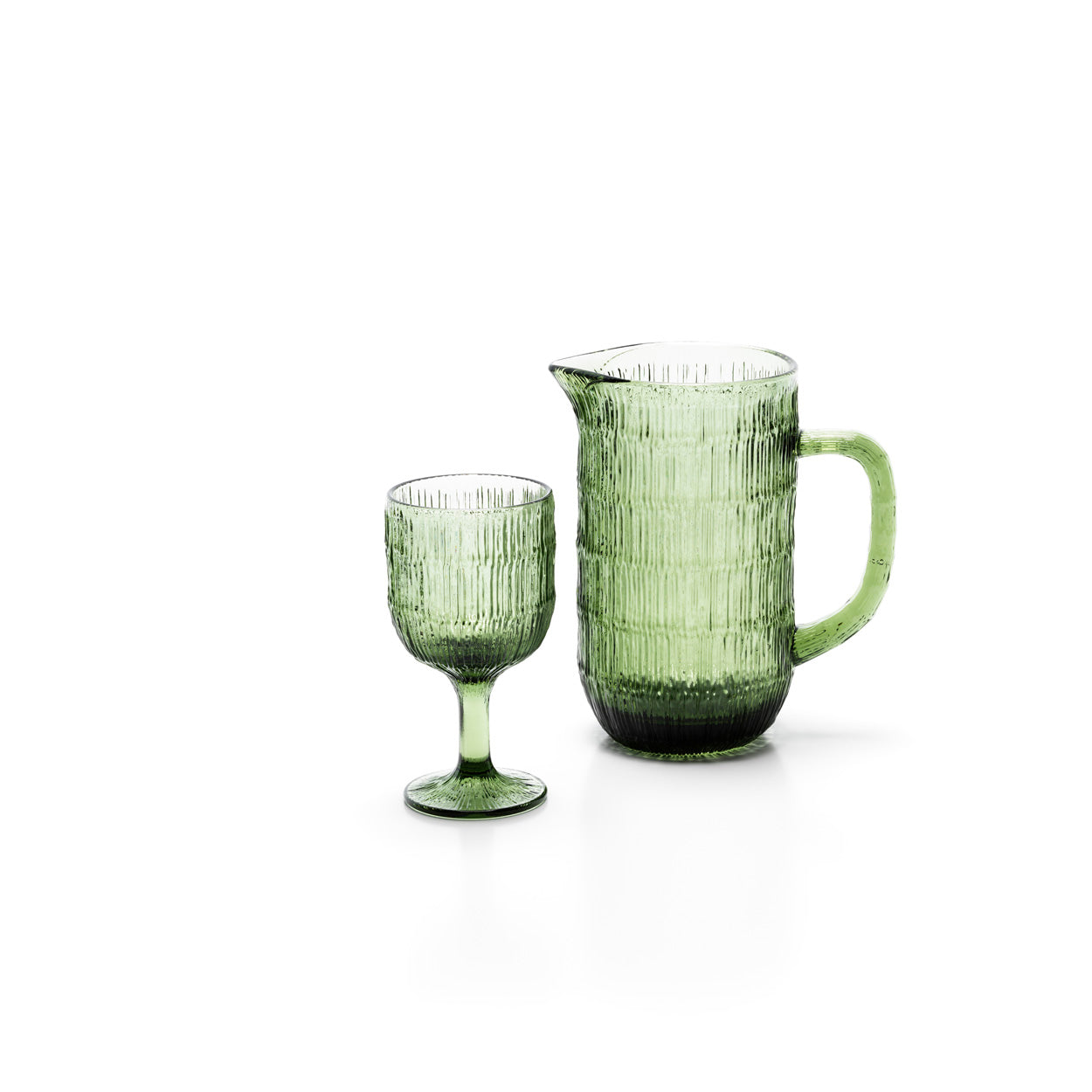 Het Moss Ripple-wijnglas - groen