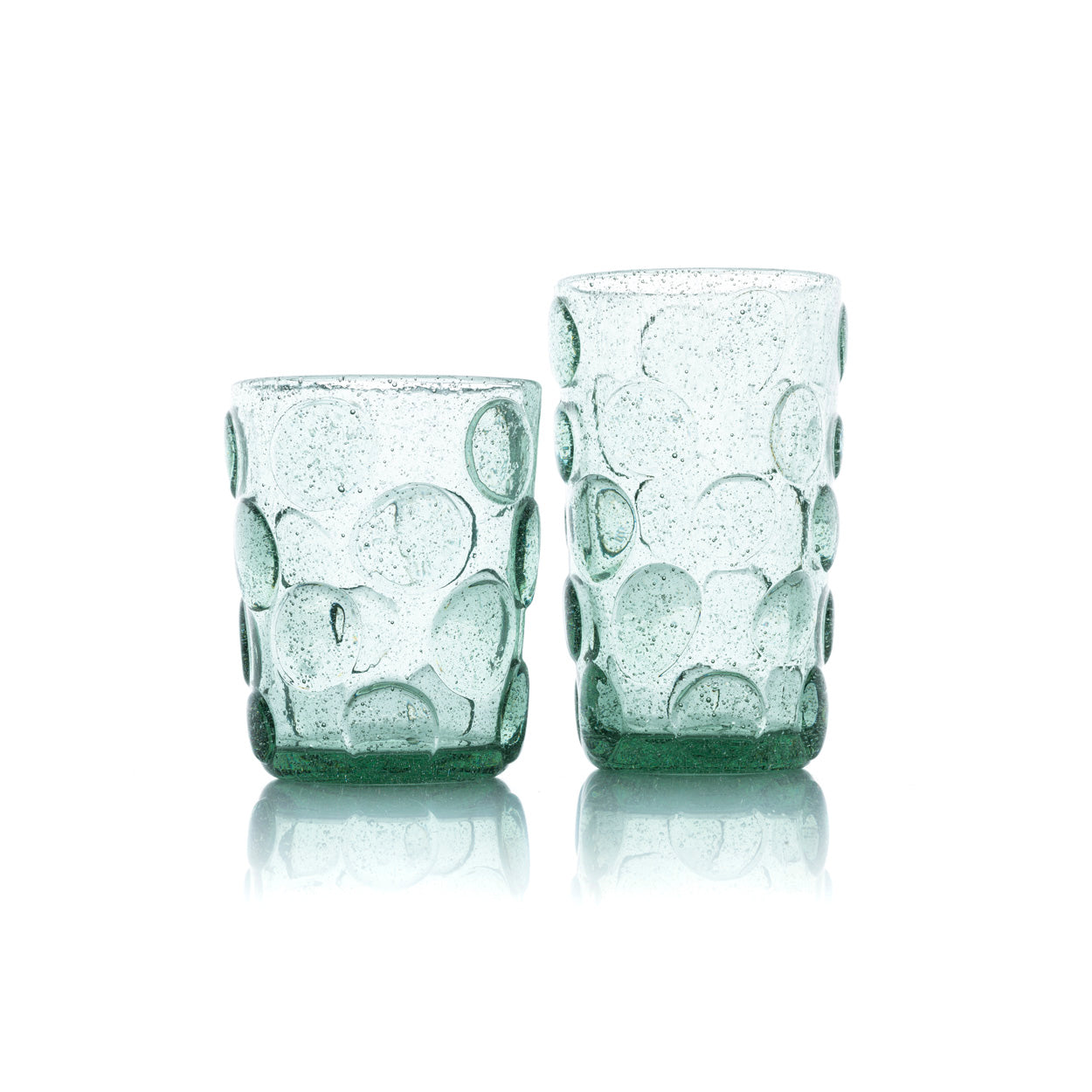 Waterglas met matte stippen - Aqua