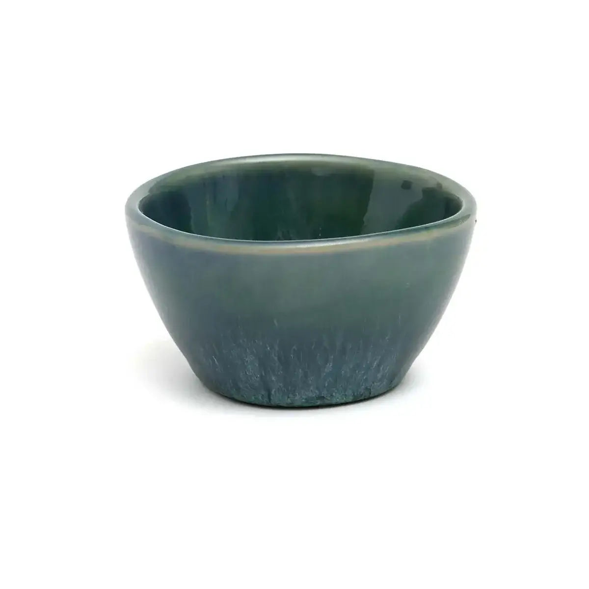 De Aqua Sauce Bowl XS - Elegant green mini bowl for dips and dressings, part of a stylish set of 4 for cohesive table settings.