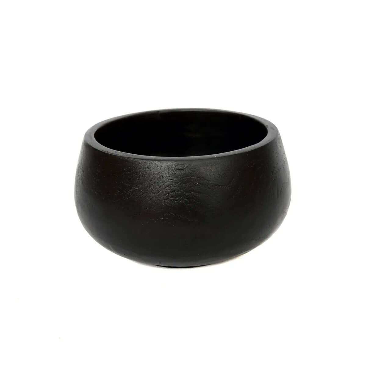 Bohemian De Bondi Black Bowl, handmade teak, perfect for storing makeup, jewelry, or displaying snacks and gadgets. Multi-functional elegance.
