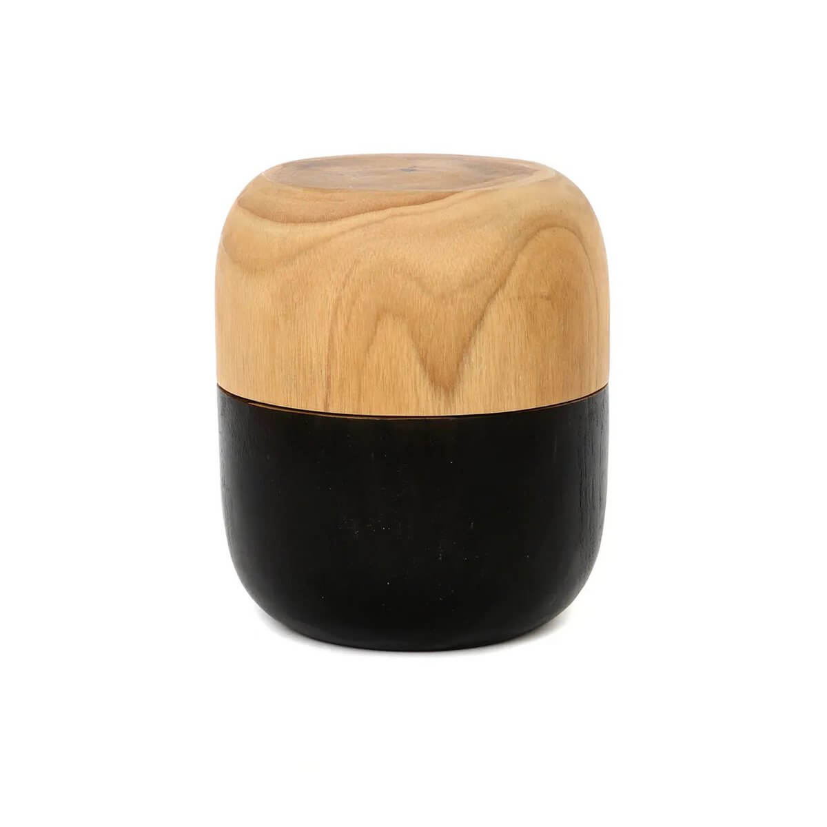 Bohemian style De Bondi Double Bowl in teak wood, perfect for storing makeup and jewelry, with a sleek, hand-crafted design.