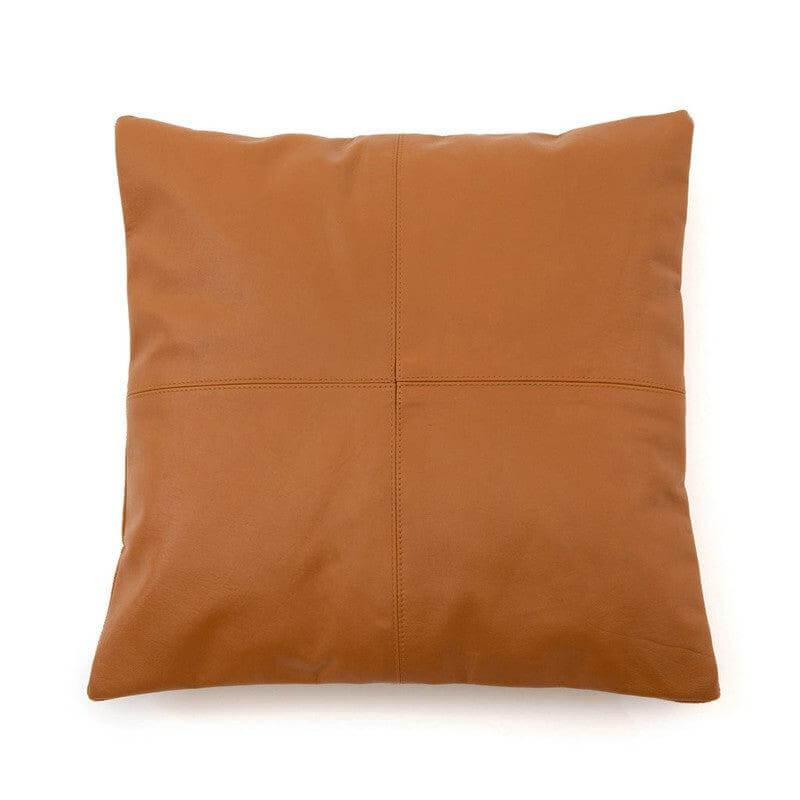 De Four Panel Leather Kussenhoes - Camel - 40x40