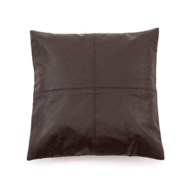 De Four Panel Leather Kussenhoes - Chocolade - 40x40