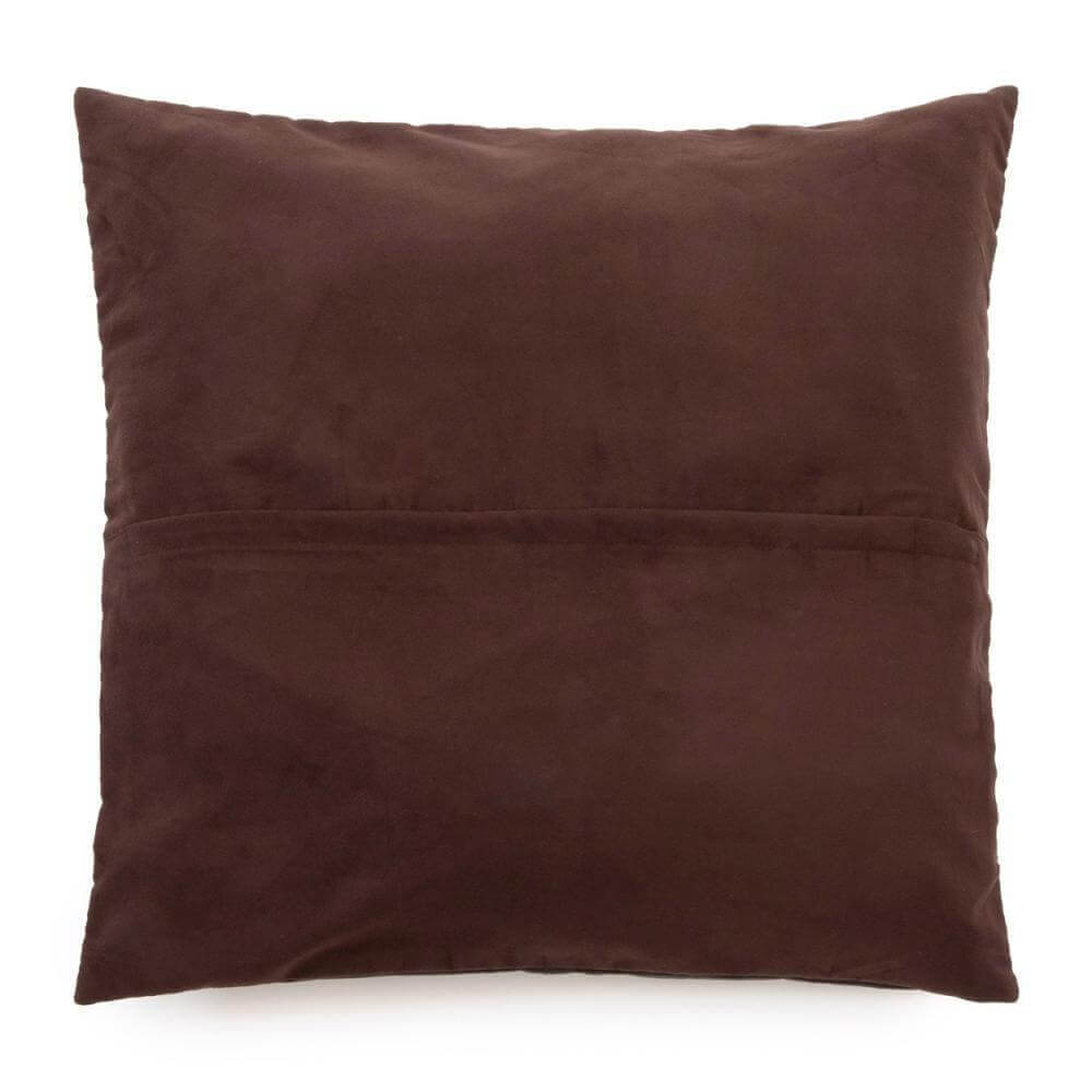 De Four Panel Leather Kussenhoes - Chocolade - 60x60