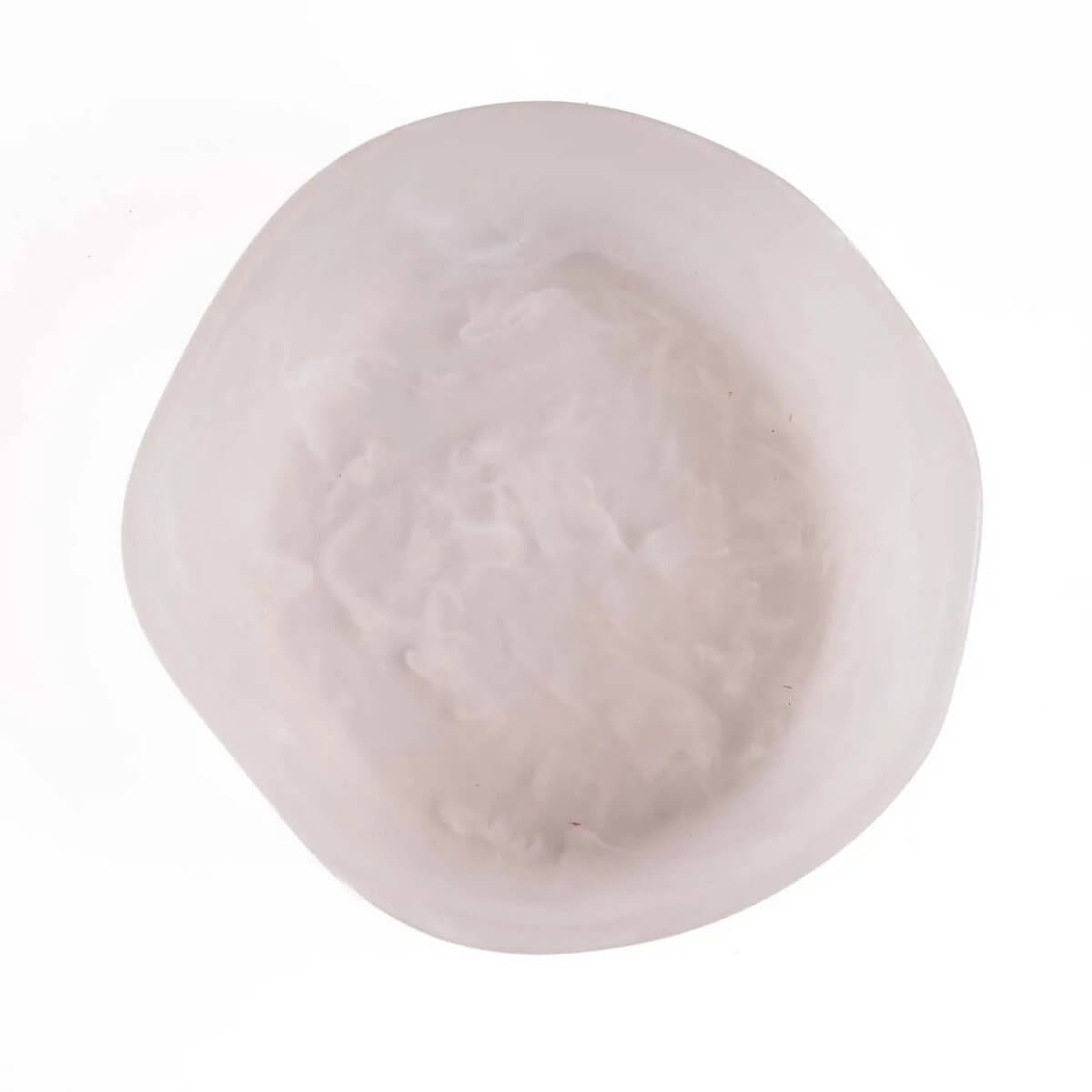 Bohemian De Hars Biologische Kom in roze-wit, handgemaakt en sculpturaal, perfect voor snacks en decor, 25cm breed.