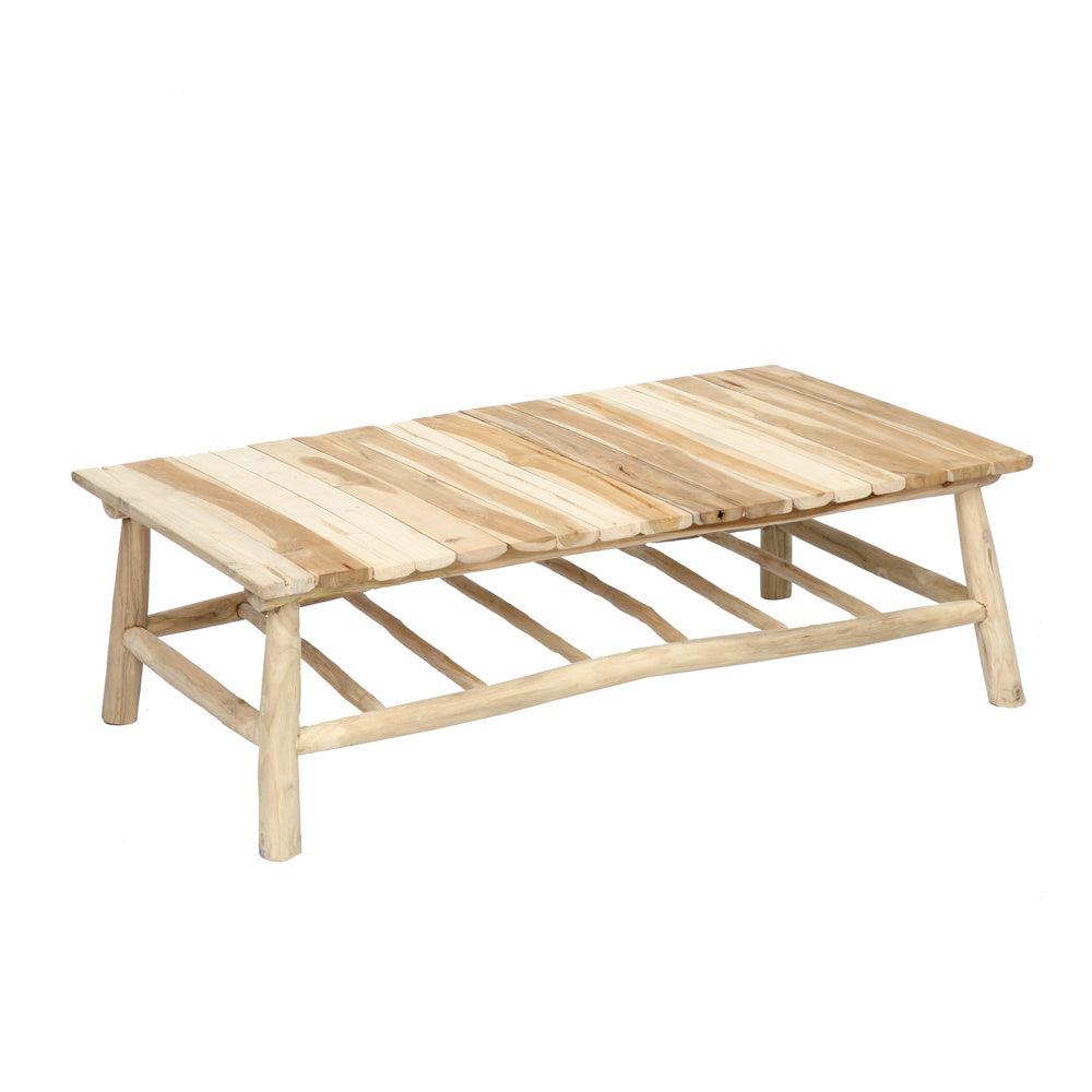 De Island Salontafel van massief teakhout, handgemaakt en perfect voor terras of lounge, weersbestendig en zomers stijlvol.
