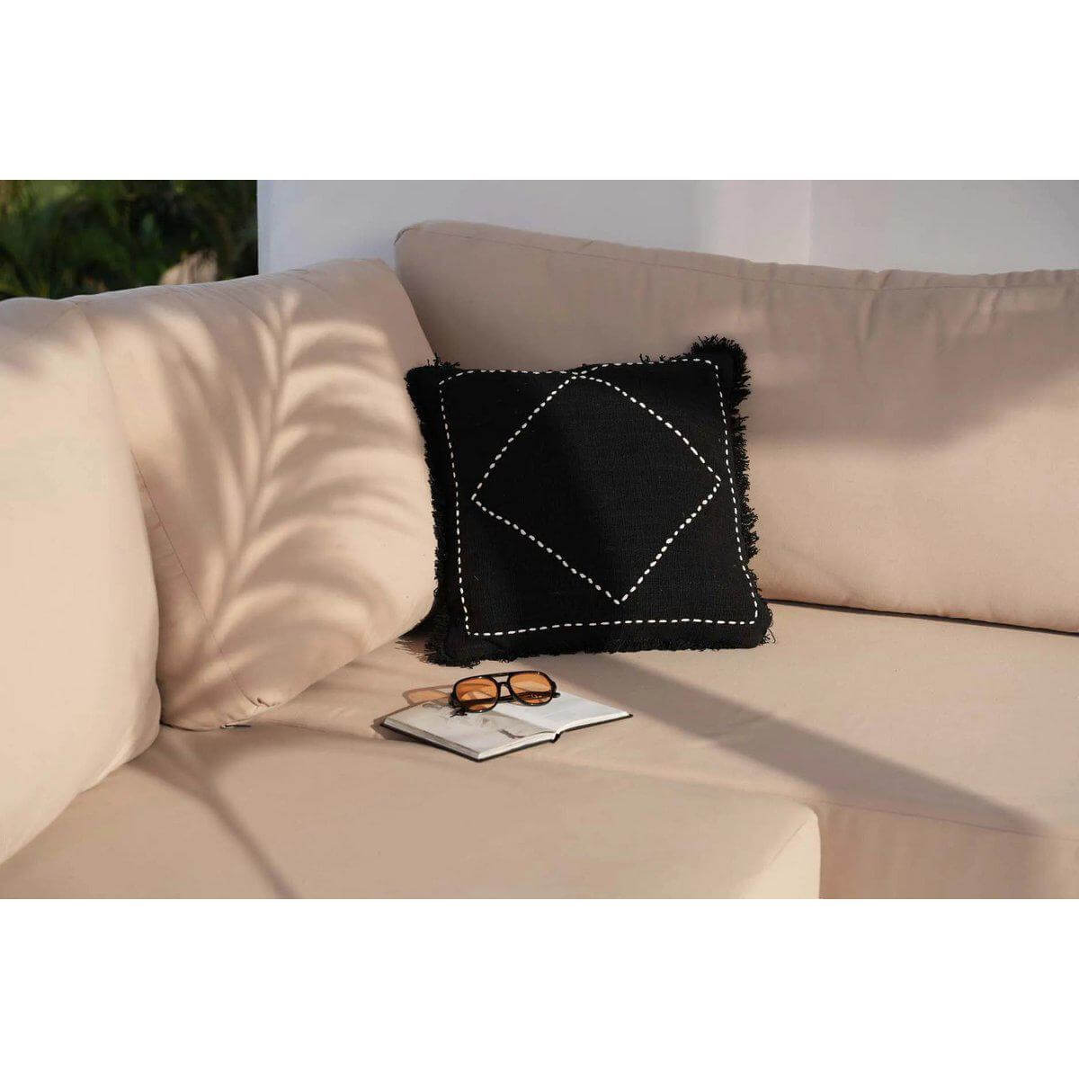 De Kasbah Kussenhoes - Zwart Wit