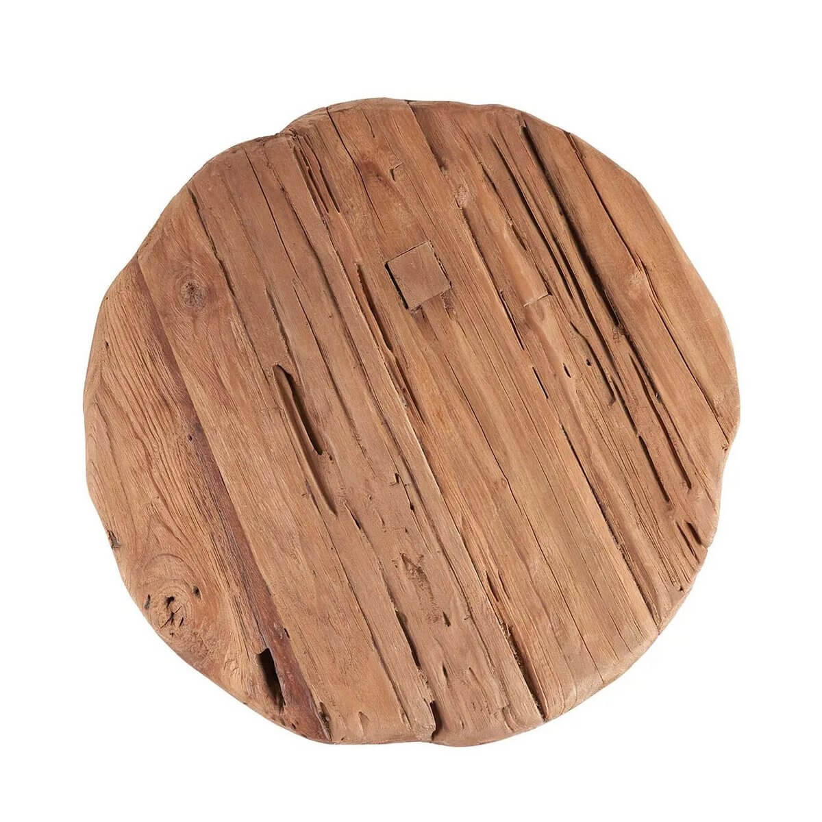 De Marabunta bohemian bijzettafel in rustiek hout, symboliseert natuurkracht en eenheid met zijn natuurlijke charme. Perfect voor elke ruimte.