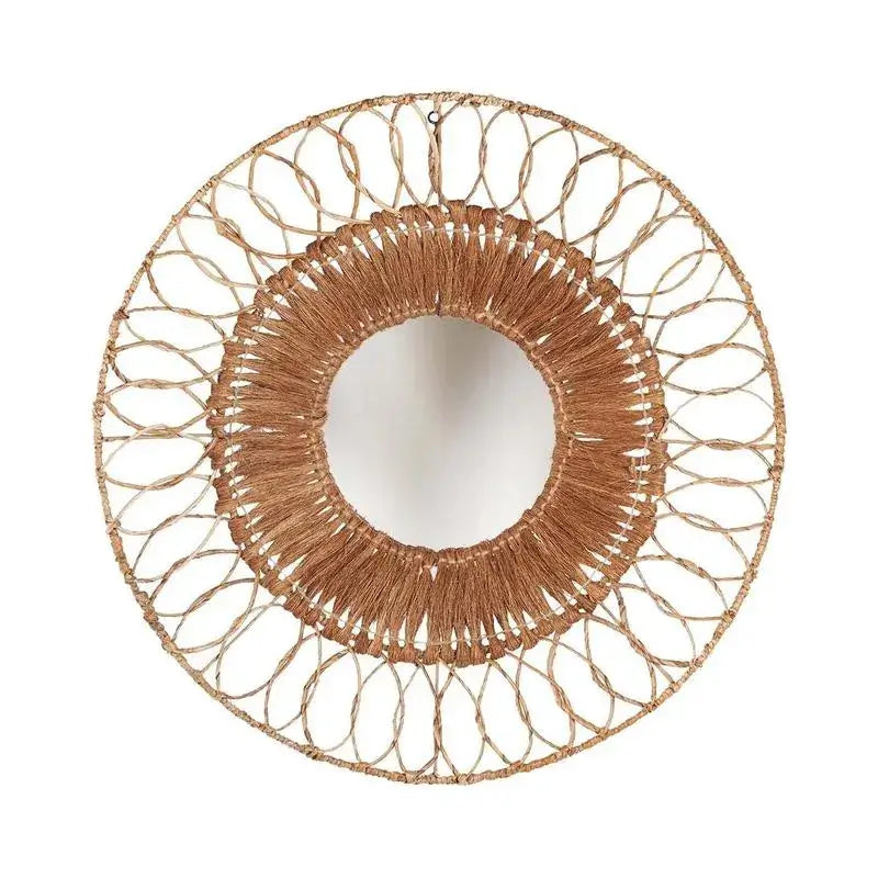 De Montezuma Spiegel - Naturel-Ronde spiegels-Bazar Bizar Living-Ik Hout ervan.