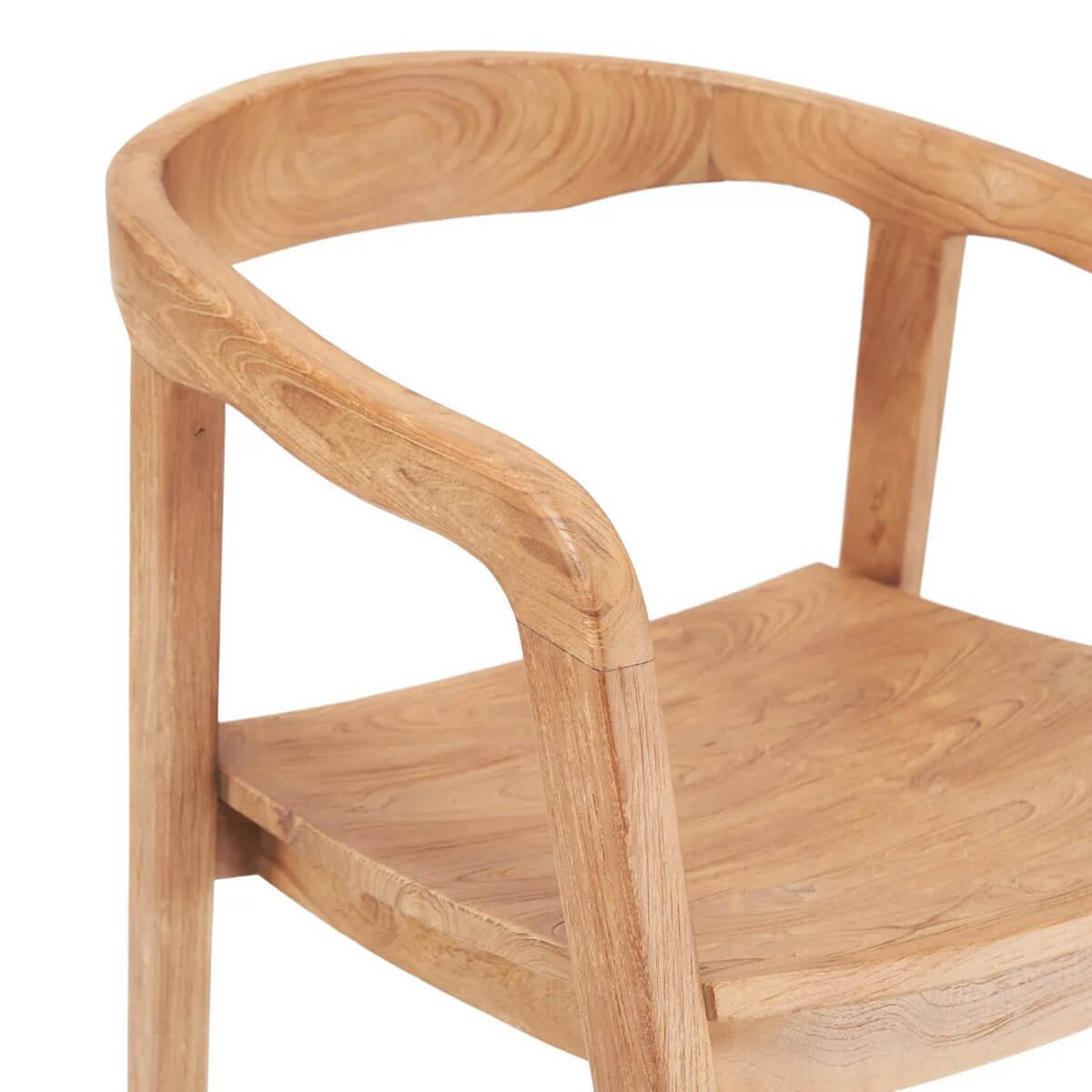 De Nihi Watu eetkamerstoel - binnen, Bohemian style wooden chair, designed by Bazar Bizar Living, 55cm wide, 74cm high.