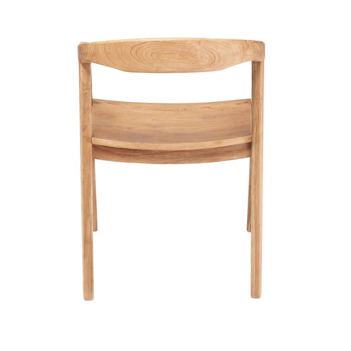 Bohemian style De Nihi Watu dining chair in natural wood by Bazar Bizar Living, dimensions 55x74x55cm, perfect for indoor decor.