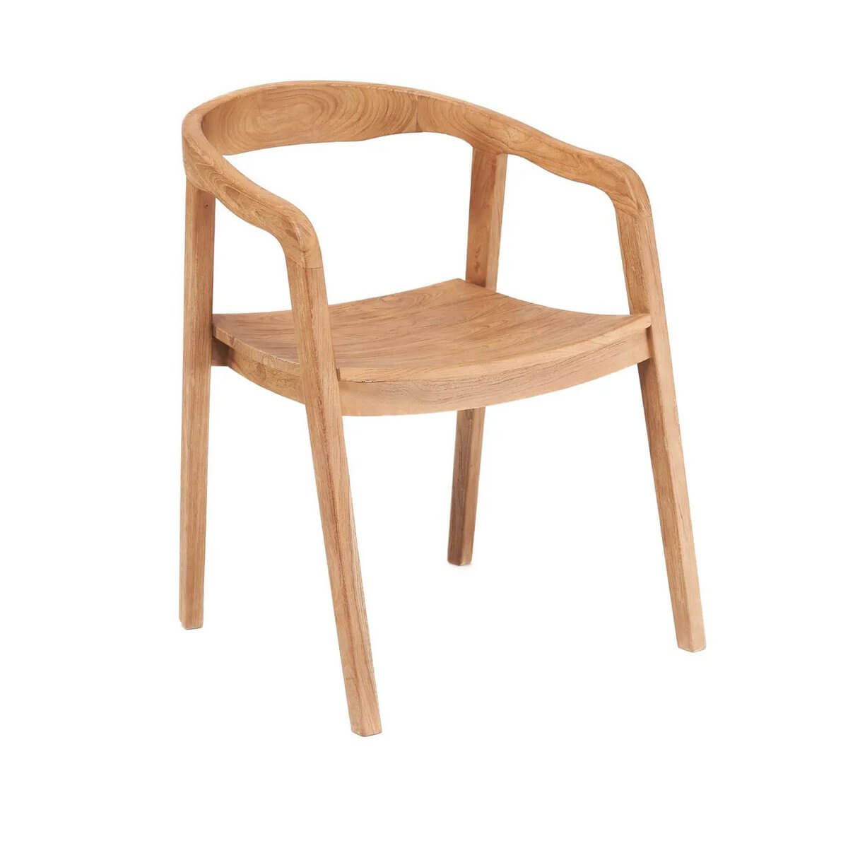 Bohemian style Nihi Watu dining chair by Bazar Bizar Living, featuring wooden design for indoor use, 55x74cm dimensions.