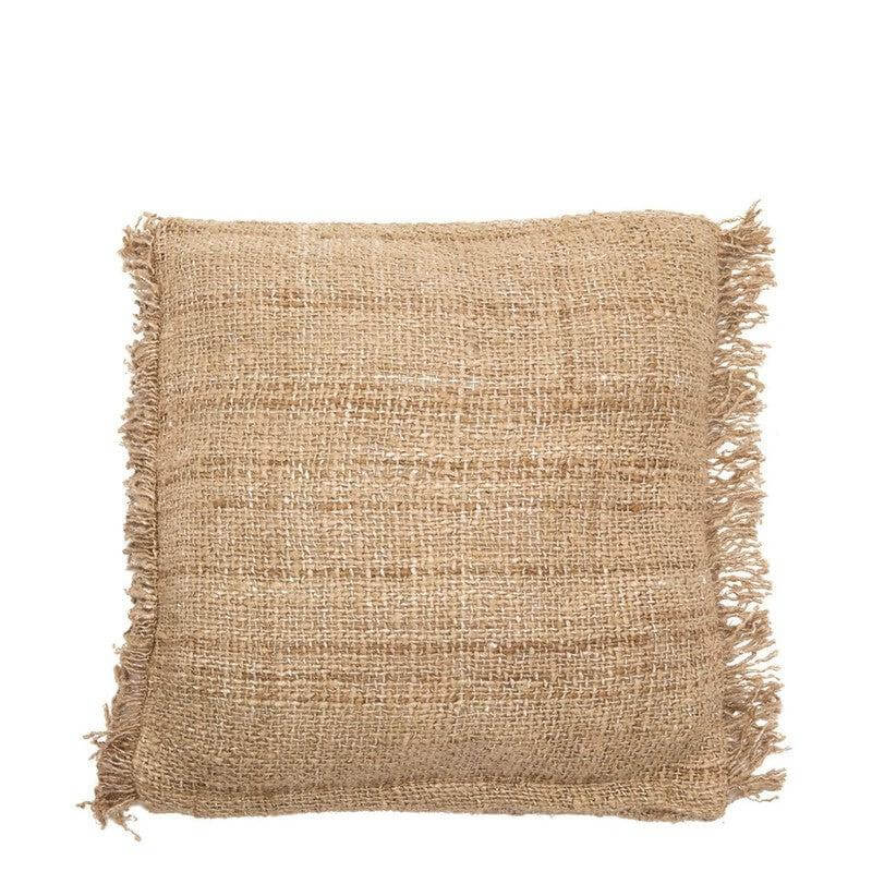 Beige kussenhoes De Oh My Gee in boho-stijl, 60x60 cm, zonder binnenkussen, voegt chique textuur toe aan interieur of patio.