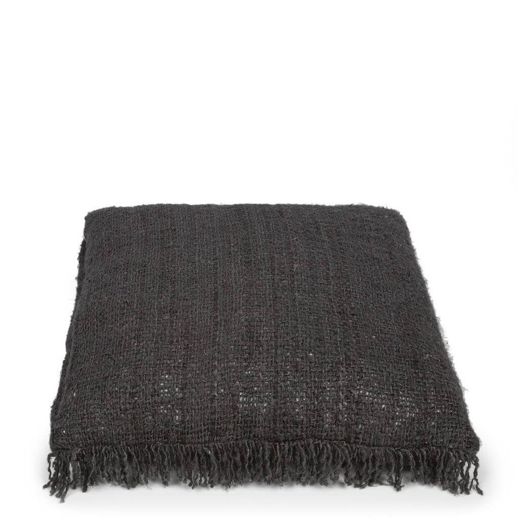Marinezwart kussenhoes 60x60 cm, chique en boho textuur, perfect voor binnen of buiten interieur, exclusief binnenkussen.