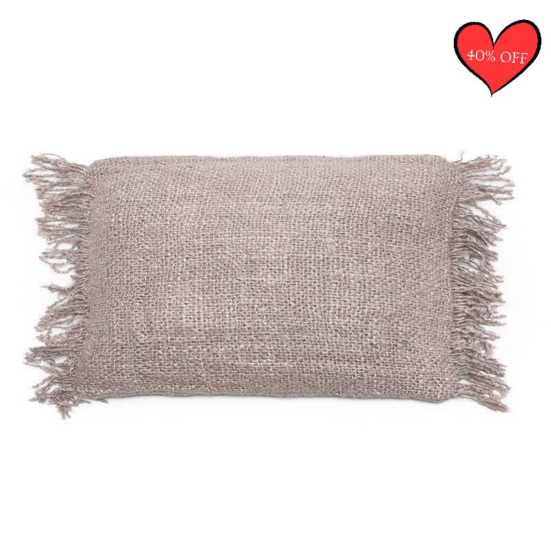 Chique kussenhoes 30x50 cm in parelgrijs katoen, boho-stijl zonder binnenkussen, perfecte toevoeging voor interieur of patio.