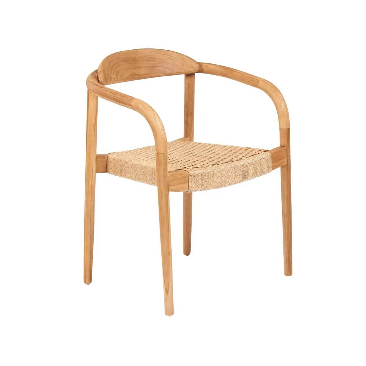 Pandan Eetkamerstoel in natuurlijke bohemian stijl voor buiten, met lichtgewicht frame en strak ontwerp, perfect voor diverse decors.