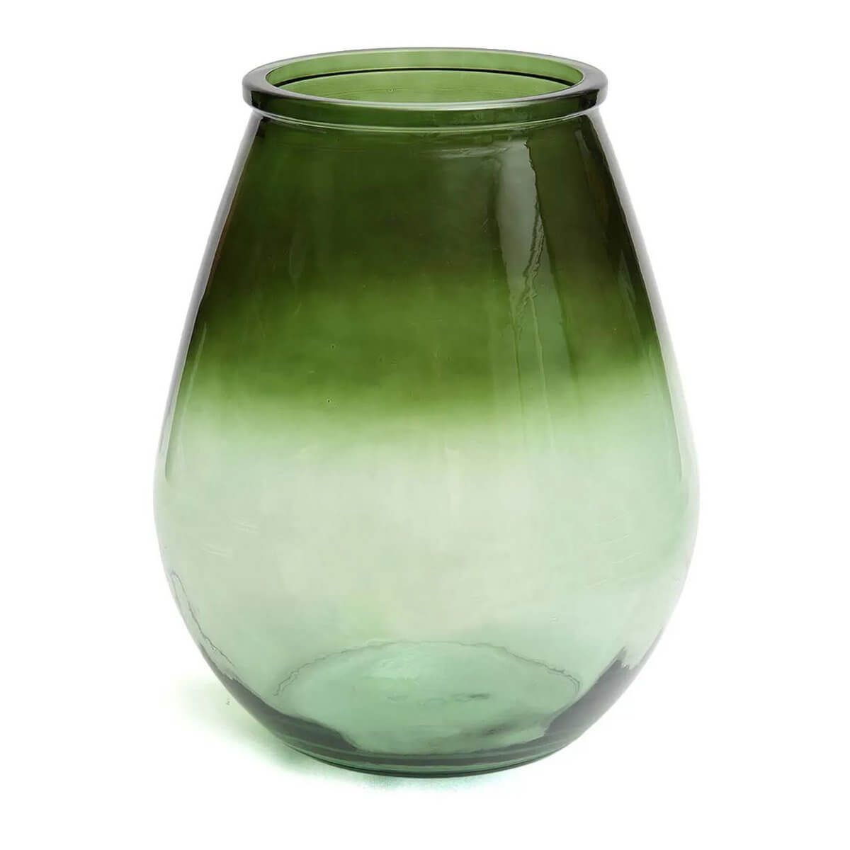 De Qiezi Vaas Groen - L, gerecycled glas met bohemian flair