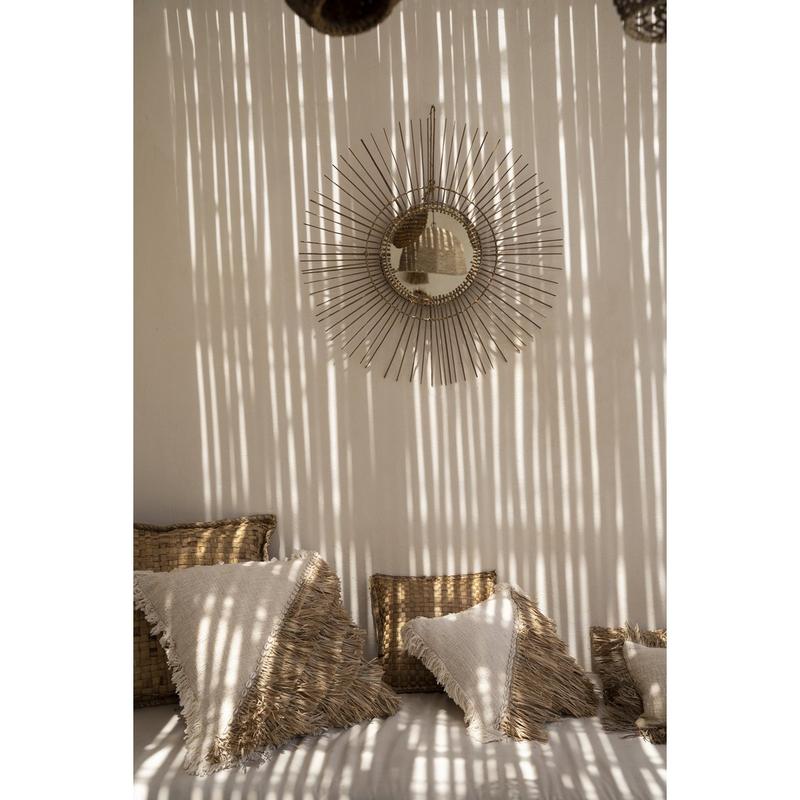 De Raffia Katoenen Kussenhoes - Naturel Wit - 60x60-kussens-Bazar Bizar Living-Ik Hout ervan.