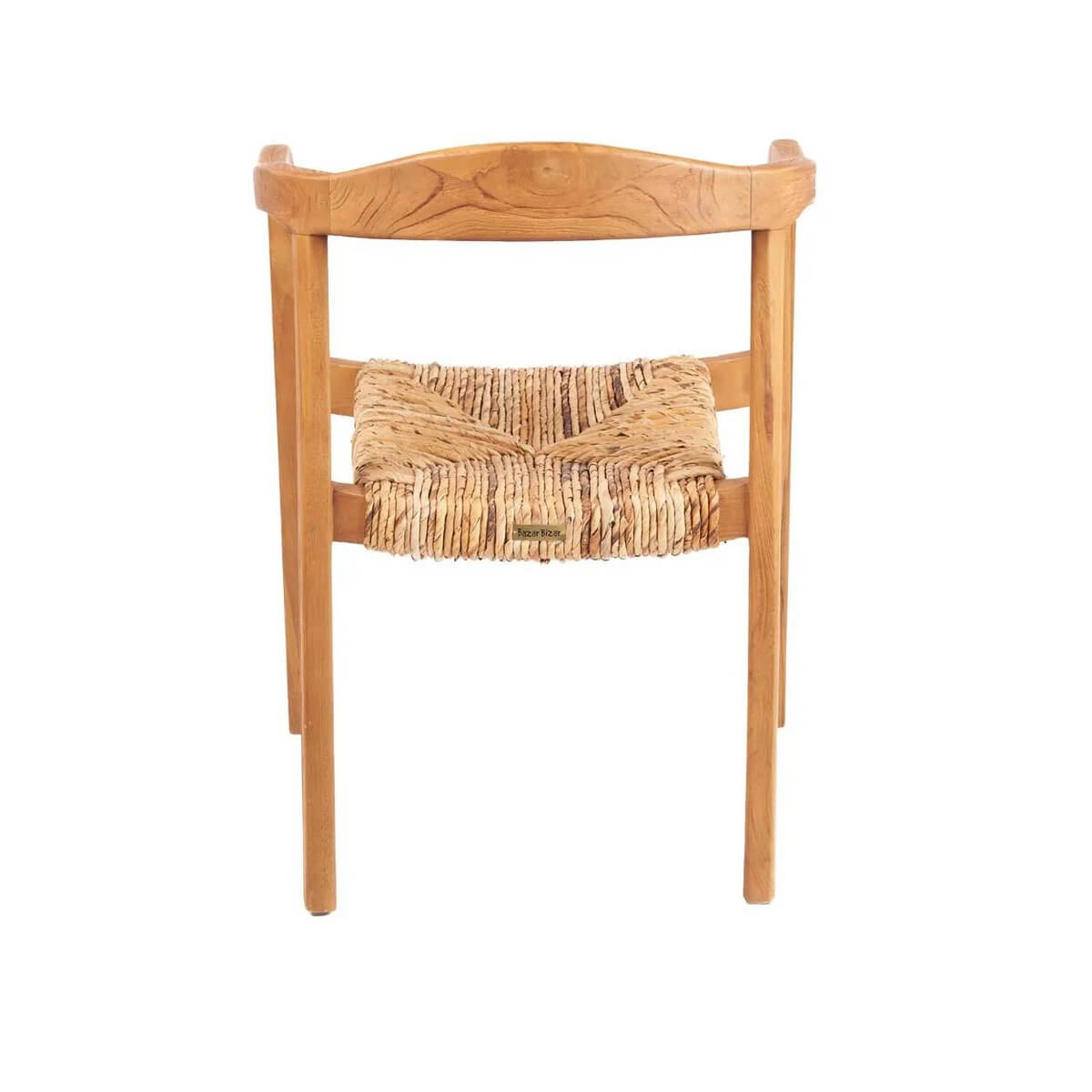 Achteraanzicht van de De Suma Eetkamerstoel met houten frame. Perfect voor stijlvol en ruimtebesparend dineren.