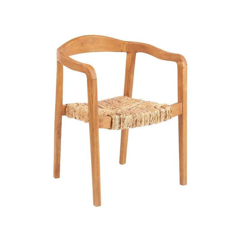 Moderne De Suma Eetkamerstoel stapelbaar met houten frame en gevlochten zitting, ideaal voor stijlvol dineren en ruimtebesparing.