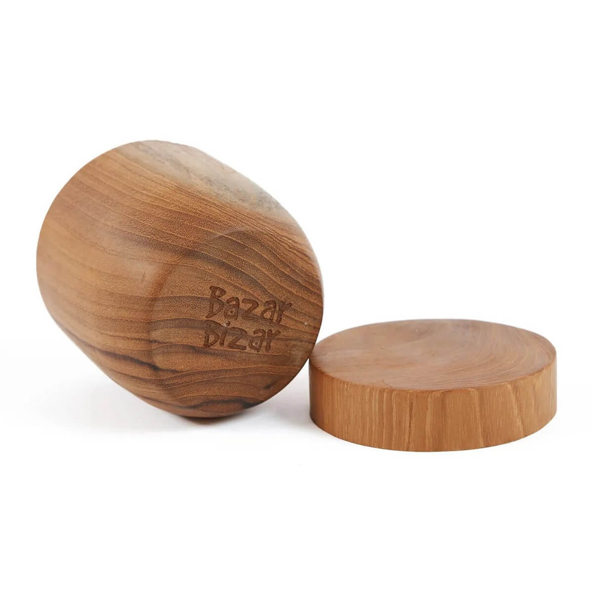 Teakwortelpot met deksel, Bohemian stijl, natuurlijke teakhouten contouren en texturen, duurzaam en vochtbestendig.