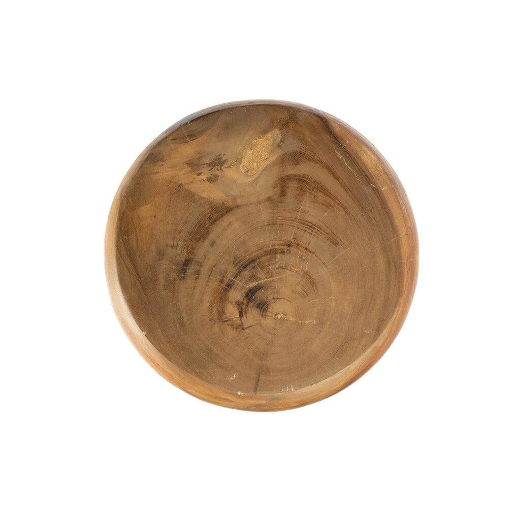 Alt Tag: Ronde suarhouten schaal met natuurlijke afwerking, prachtig als decoratief stuk of functioneel element in elk interieur.