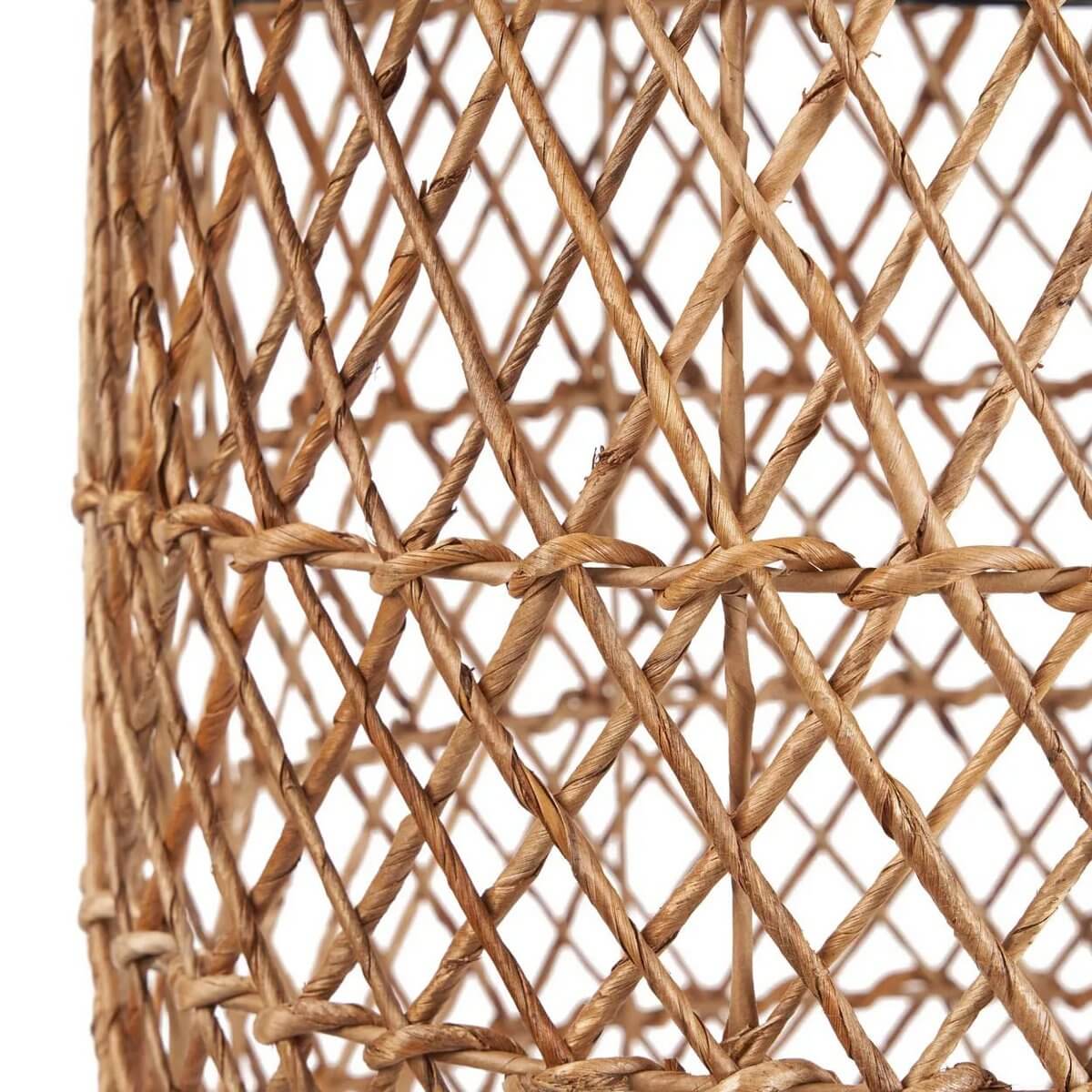 Close-up of the Xiomara bohemian hanger made from natural banana leaf with textured weave, adding charm to any space.