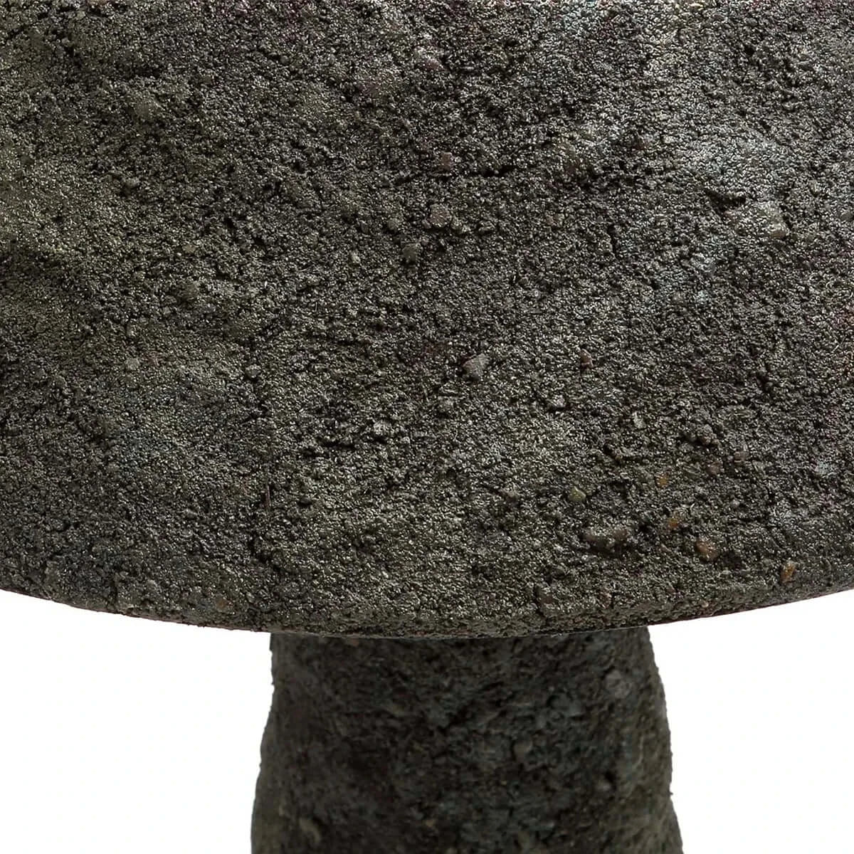 Close-up of the textured concrete base of The Concrete Cosy Table Lamp showcasing industrial elegance and modern design.