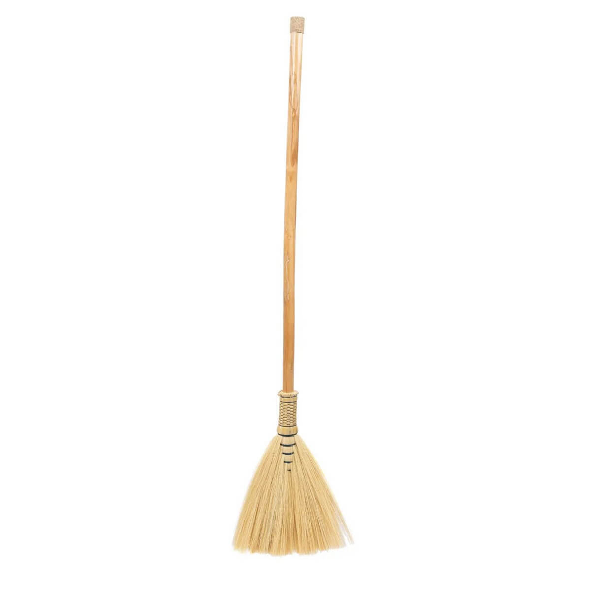 Bohemian style large Indonesian decorative grass broom for interior design, by Bazar Bizar Living, in multicolor and beige.