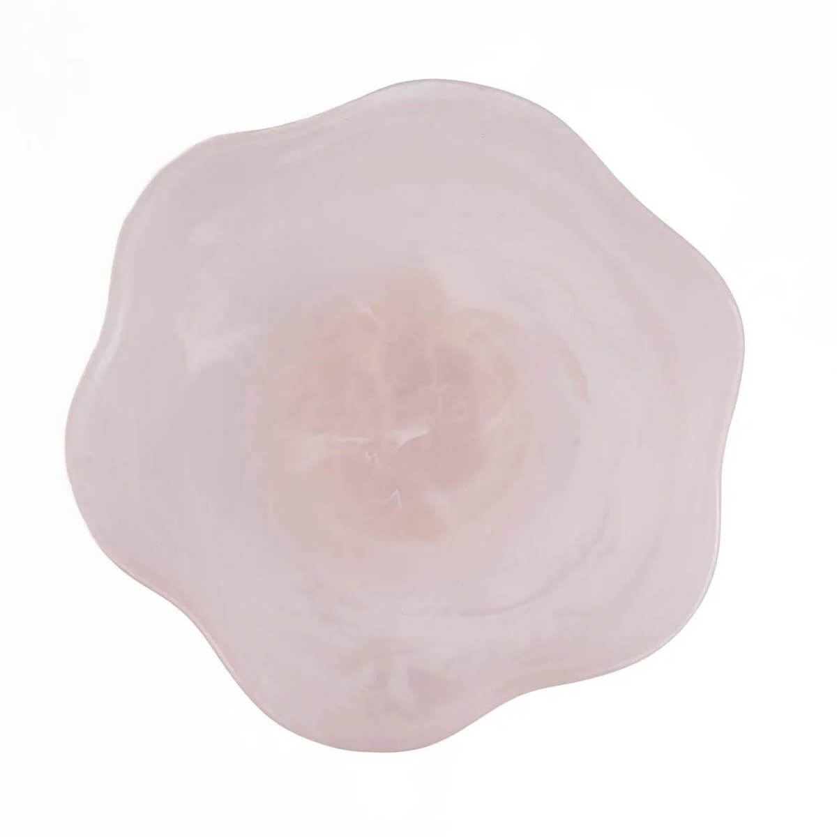 Bohemian roze wit organische fruitkraam van hars met vloeiende lijnen, perfect voor keuken decor of fruit presentatie.