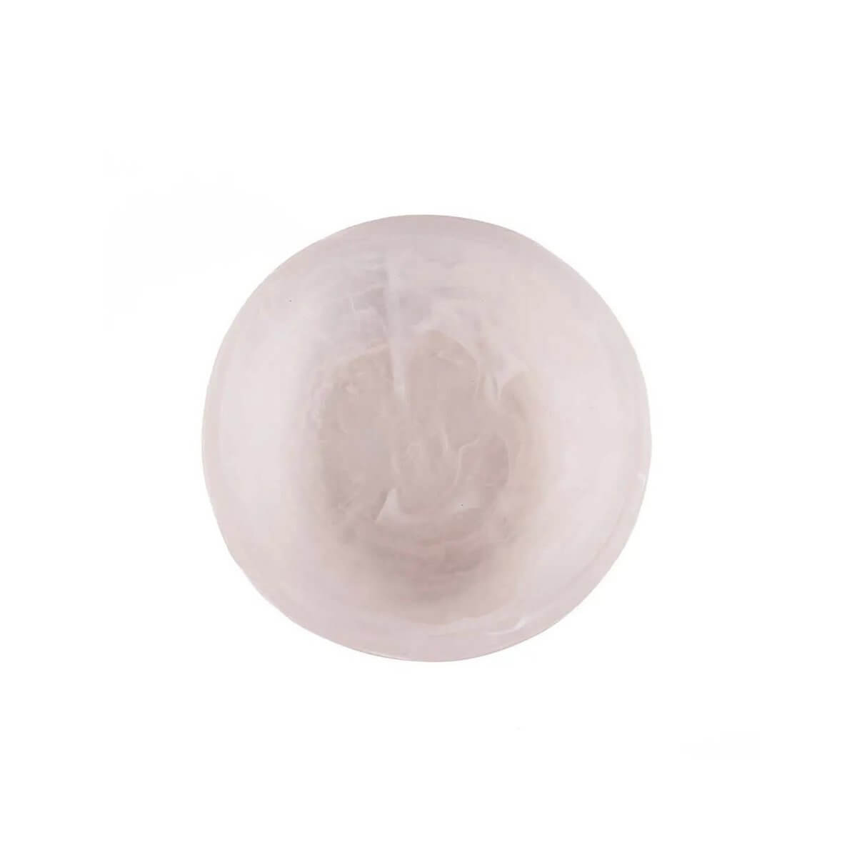 Bohemian pink and white organic resin bowl top view, handmade with smooth finish, perfect for snacks or decor.