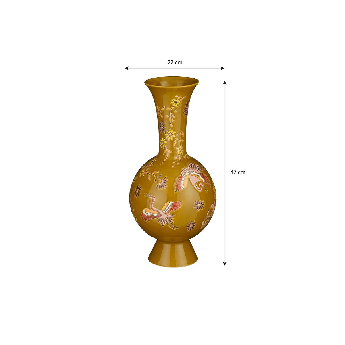 Eloise Vaas - H47 x Ø22 cm - Keramiek - Oker-vazen-Mica Decorations-Ik Hout ervan.