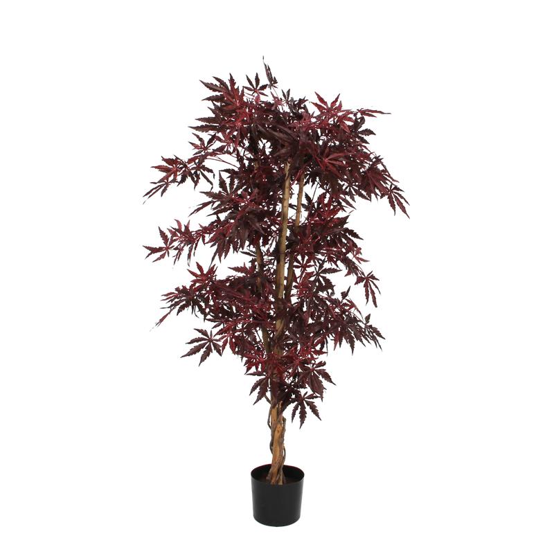 Esdoorn Kunstplant - H140 x Ø80 cm - rood-Kunst planten-Mica Decorations-Ik Hout ervan.