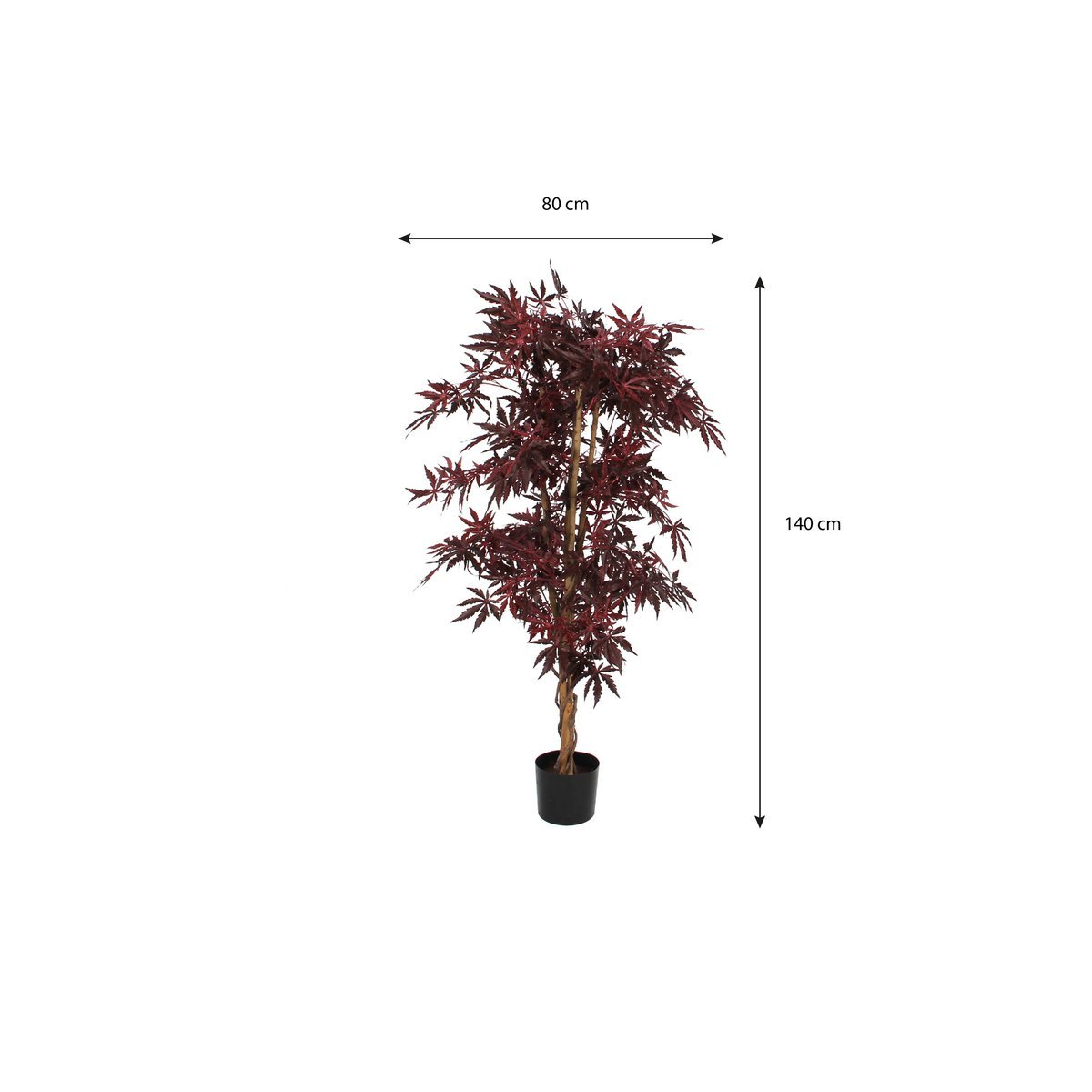 Esdoorn Kunstplant - H140 x Ø80 cm - rood-Mica Decorations-Ik Hout ervan.