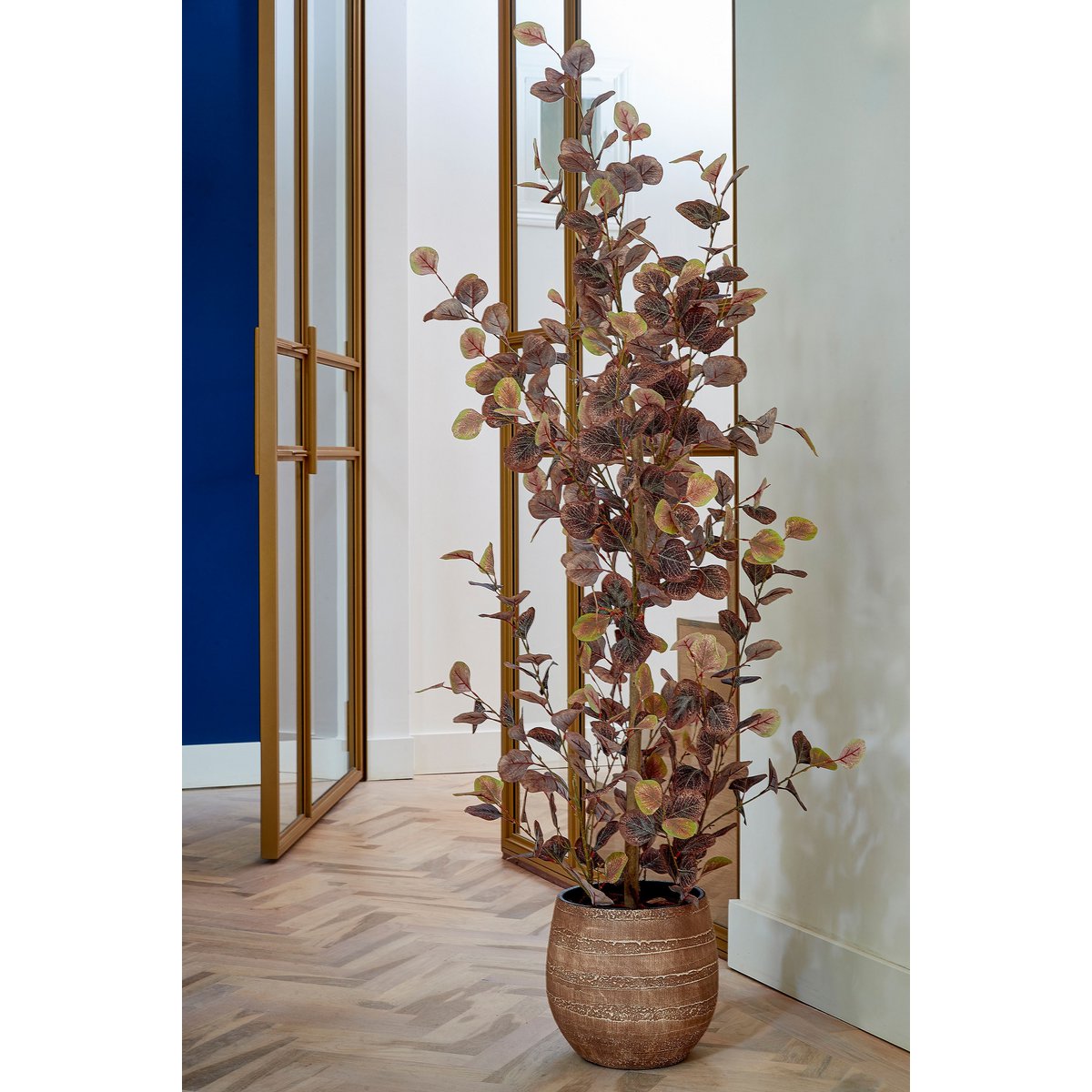 Eucalyptus Kunstplant in Bloempot - H180 x Ø80 cm - Brons-Mica Decorations-Ik Hout ervan.