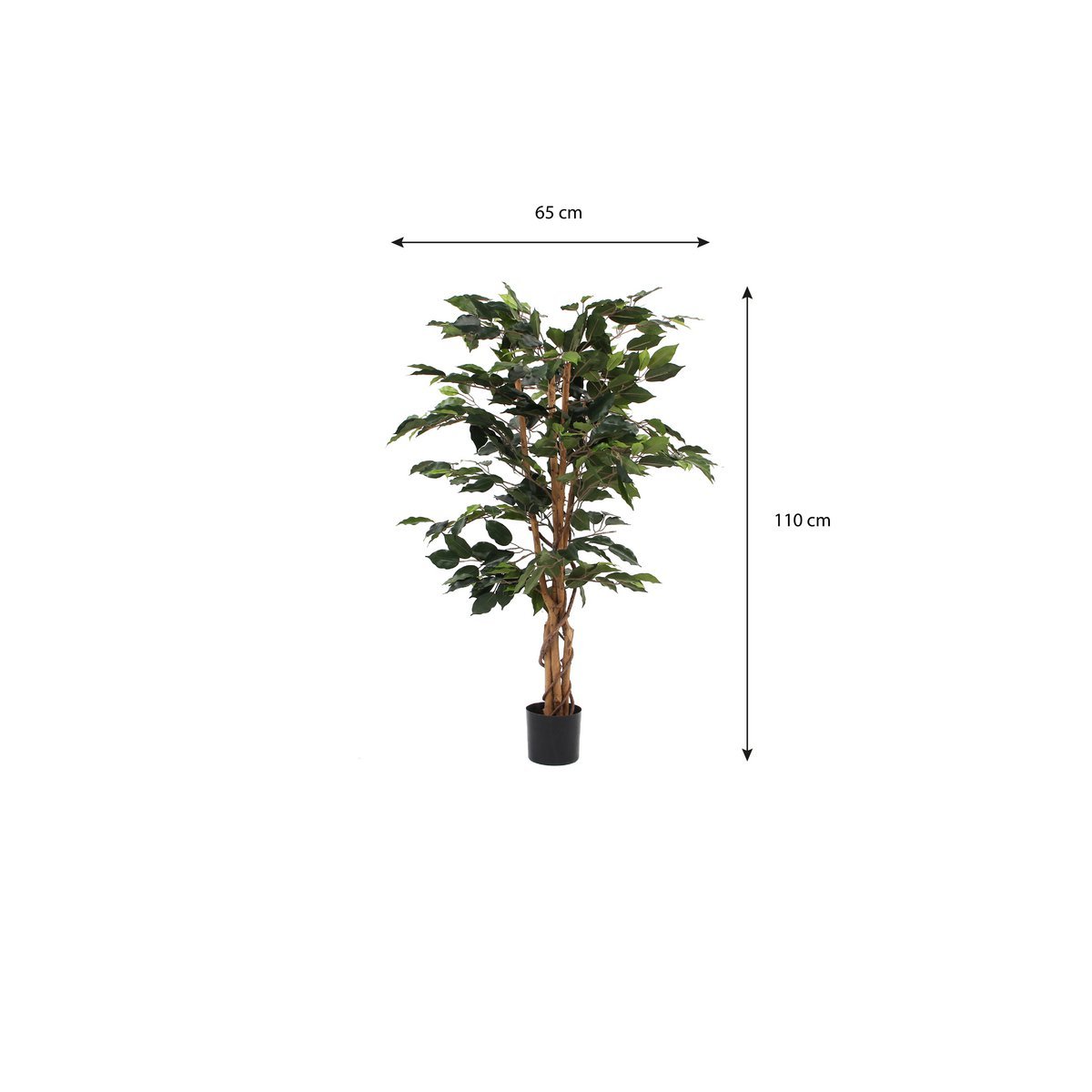 Ficus Kunstplant - H110 x Ø65 cm - Groen-Kunst planten-Mica Decorations-Ik Hout ervan.
