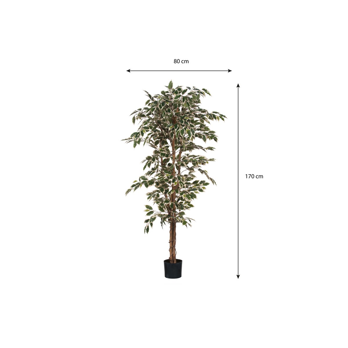 Ficus Kunstplant - H180 x Ø90 cm - Groen Bont-Mica Decorations-Ik Hout ervan.
