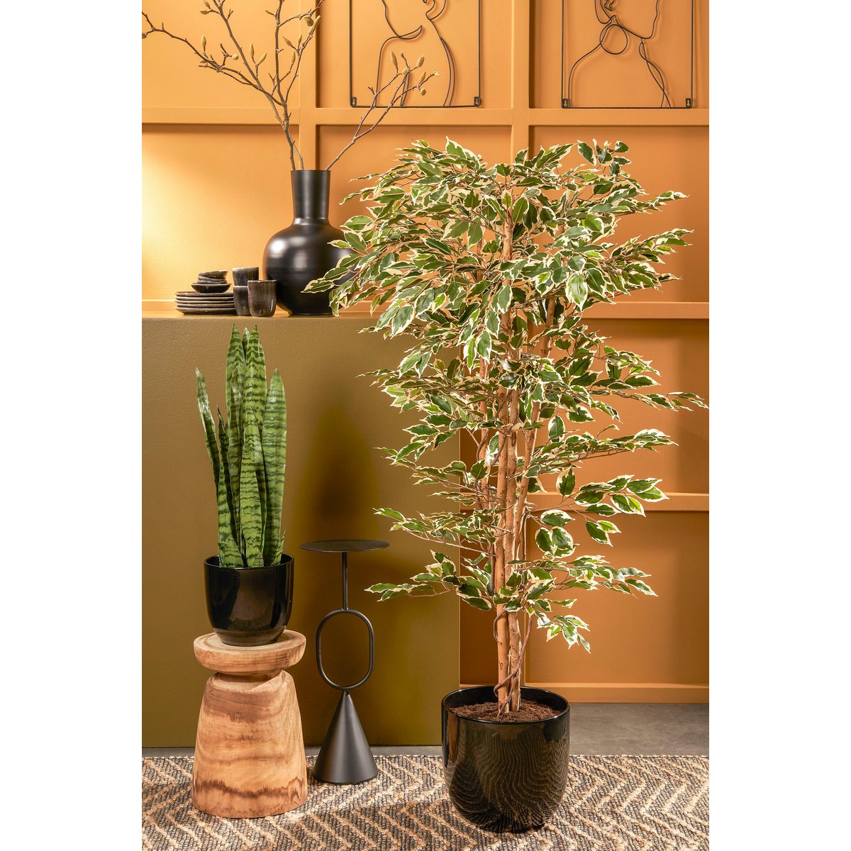 Ficus Kunstplant - H180 x Ø90 cm - Groen Bont-Mica Decorations-Ik Hout ervan.