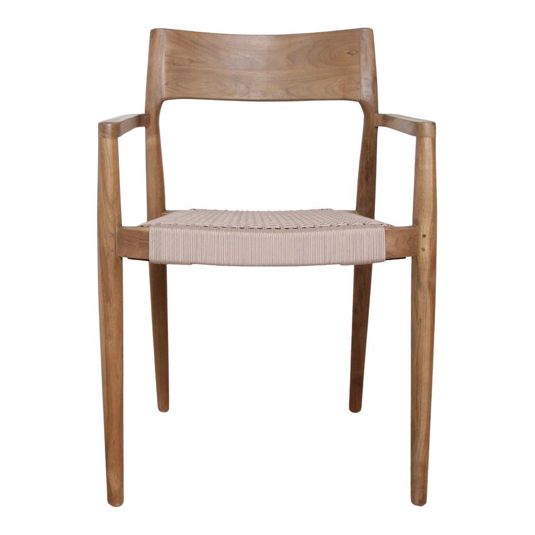 Freya tuinstoel met armleuning naturel - donker teakhout-Tuin stoelen-Raw Materials-Ik Hout ervan.