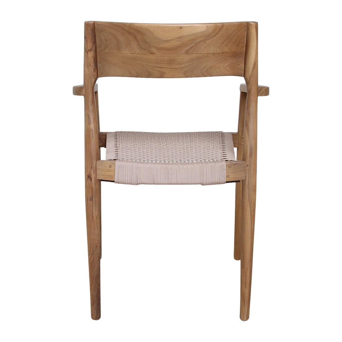 Freya tuinstoel met armleuning naturel - donker teakhout-Tuin stoelen-Raw Materials-Ik Hout ervan.