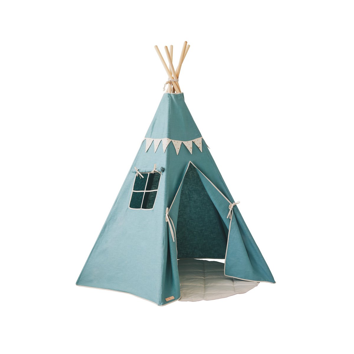 "Gold Star" Tipi met guirlande en mattenset-Moi Mili-Ik Hout ervan.